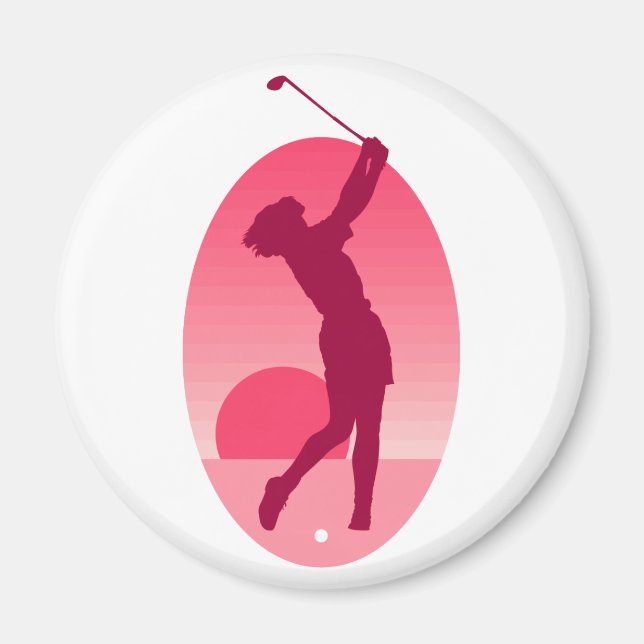 Pink Women's Golf Magnet (Vorne)