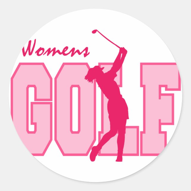 Pink Women's Golf Runder Aufkleber (Vorderseite)