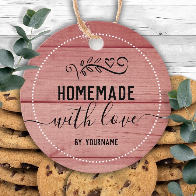 Pink Wood Extravagante Skriptemade mit Liebe Busin Geschenkanhänger (Von Creator hochgeladen)