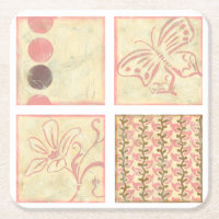 Pink Woodblock Zeichnungen von Chariklia Zarris