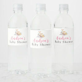 Pink Woodland Baby Dusche Wasser Flasche Etikett