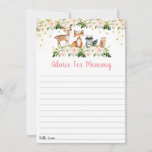Pink Woodland Floral Baby Duschberatung Karten