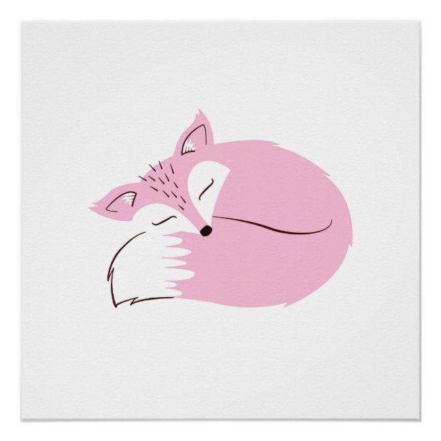 Pink Woodland Fox Poster (Vorderseite)