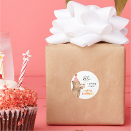 Pink Woodland Geburtstagsparty Runder Aufkleber