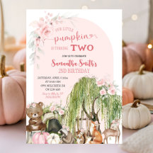Pink Woodland Tiere Little Pumpkin Geburtstag
