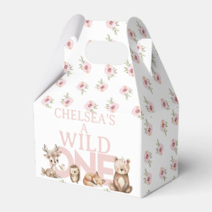 Pink Woodland Wild 1. Geburtstag Geschenkschachtel