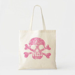 Pink Worl und Crossbones Tote Bag Tragetasche