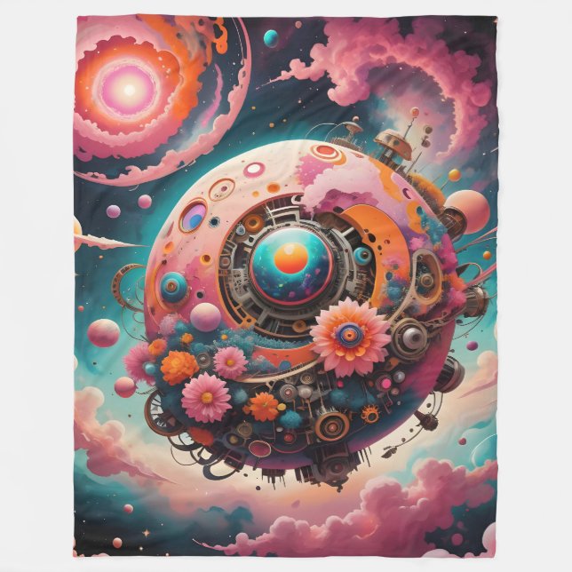 Pink World Fleece Blanket (Vorderseite)