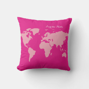 Pink World of (Ihr Name) personalisiert Kissen