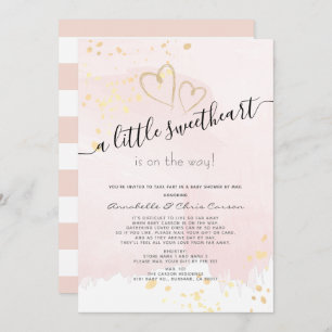 Pink x Gold Sweetheart Baby Showerby Mail Einladung