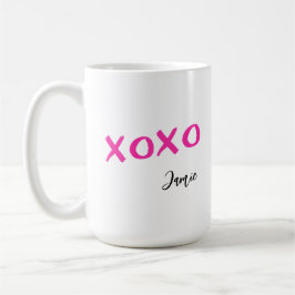 Pink Xoxo Pinselstrich personifizieren Name Kaffeetasse