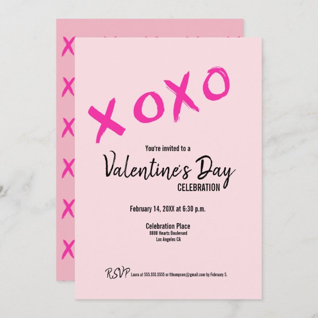 Pink Xoxo Valentine Tag essbar (Vorne/Hinten)