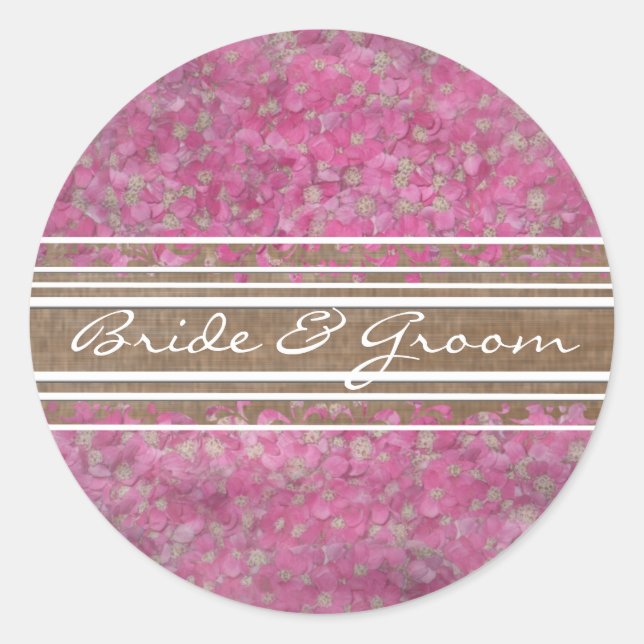 Pink Yarrow Elegant Stickers (Vorderseite)