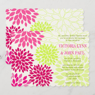 Pink Yarrow Floral Chrysanthemum Wedites Einladung