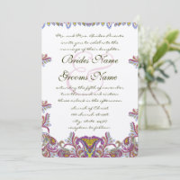 Pink Yarrow Vintag Paisley Wedding Einladung