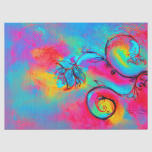 PINK YELLOW AQUAMARIN BLAU WEISSISCHE BLUME Blumen Seidenpapier