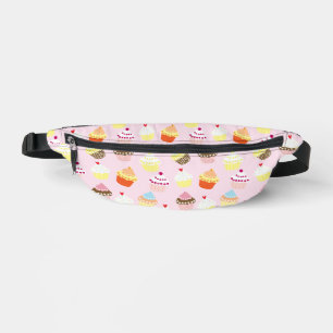 PINK YELLOW CUPCAKES PATTER BAUCHTASCHE