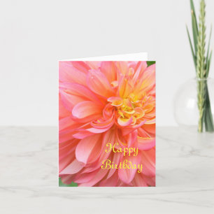 "PINK & YELLOW DAHLIA /HAPPY BIRTHDAY" KARTE
