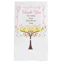 Pink & Yellow Floral Bird Baby Dusche Vielen Dank
