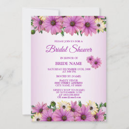 Pink Yellow Floral Rustic Bridal Shower Party Einladung