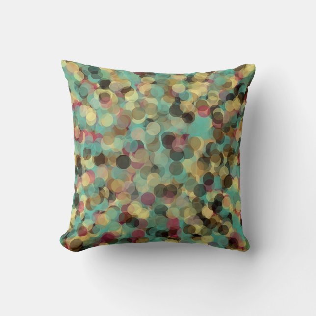 pink yellow green and blue circle pattern abstract kissen (Vorderseite)