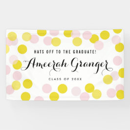 Pink & Yellow Polka Dots Confetti Abschluss Banner