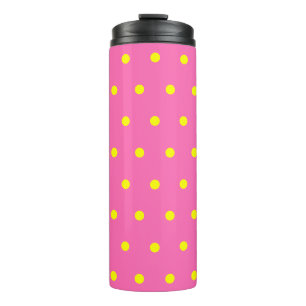 Pink Yellow Polka Dots Thermosbecher