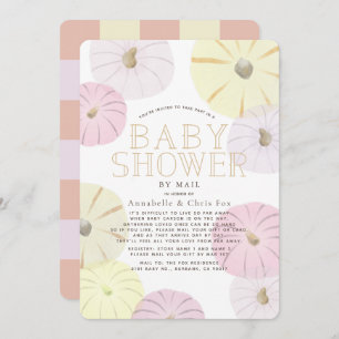 Pink & Yellow Pumpkin Girl Baby Dusche von Mail Einladung