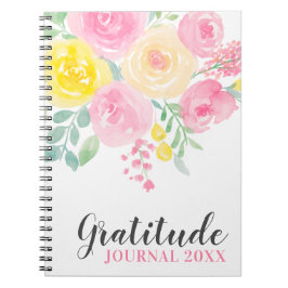 Pink yellow roses Floral Paint Journal Notizblock