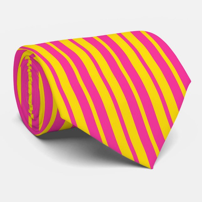 Pink Yellow Stylish Stripes Pattern Design  Krawatte (Von Creator hochgeladen)