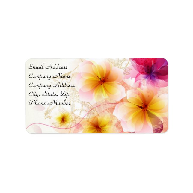 Pink & Yellow Tropical Plumeria Address Labels Adressaufkleber (Vorne)