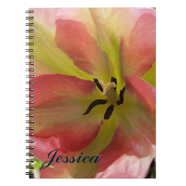 Pink & Yellow Tulip Spiral Notebook Notizblock (Vorderseite)