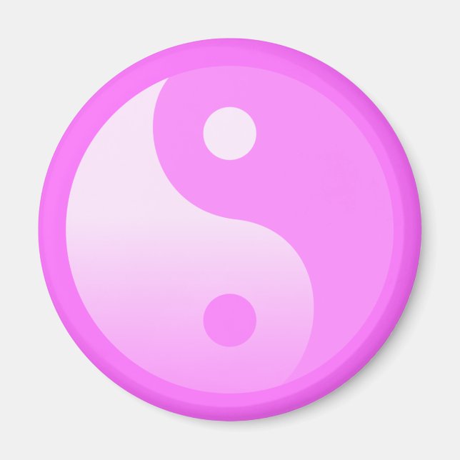 Pink Yin-Yang-Symbol Magnet (Vorne)