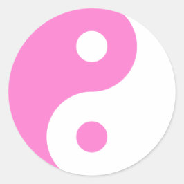Pink Yin Yang Symbol Runder Aufkleber