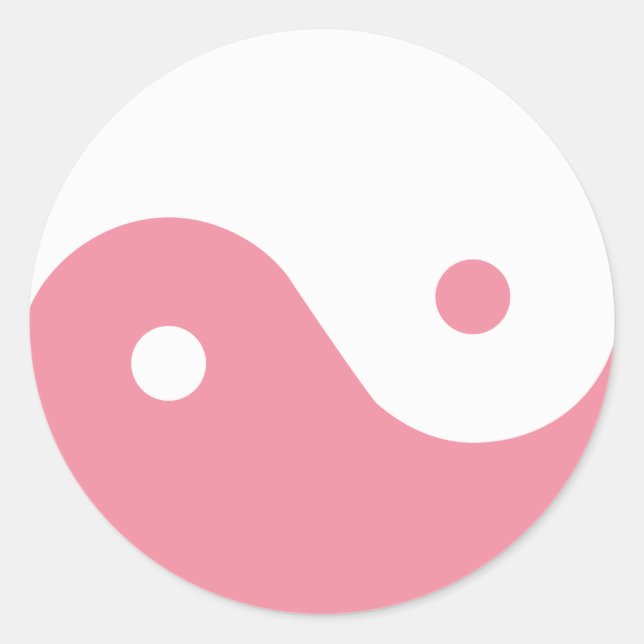 Pink Yin-Yang-Symbol Runder Aufkleber (Vorderseite)