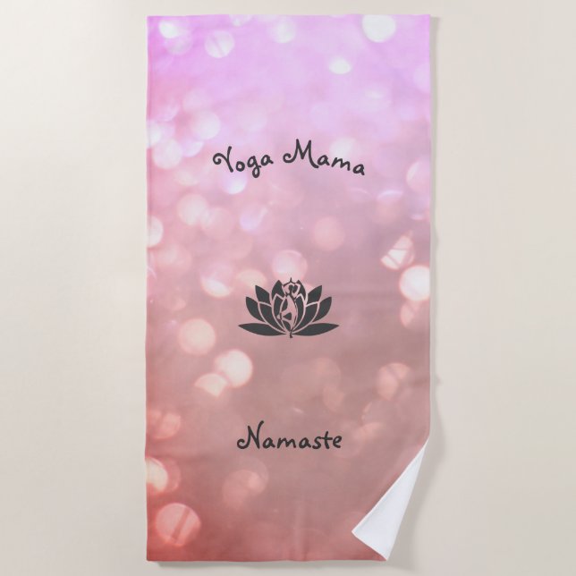 Pink Yoga Mama Design Strandtuch (Vorderseite)
