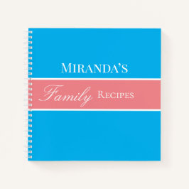 Pink Your Name Family Rezepte Script Typografie Notizbuch
