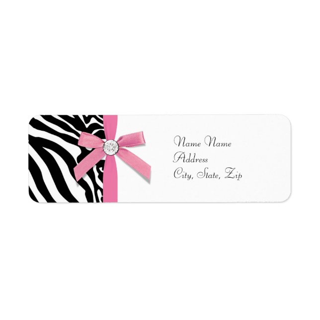 Pink Zebra Address Labels (Vorne)