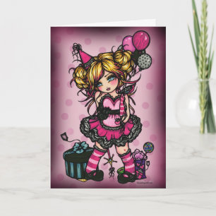 Pink Zebra Birthday Girl Faible Fantasy Art Karte