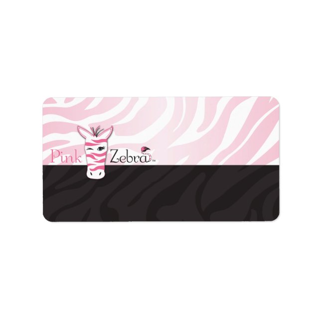 Pink Zebra Blank Adressaufkleber (Vorne)