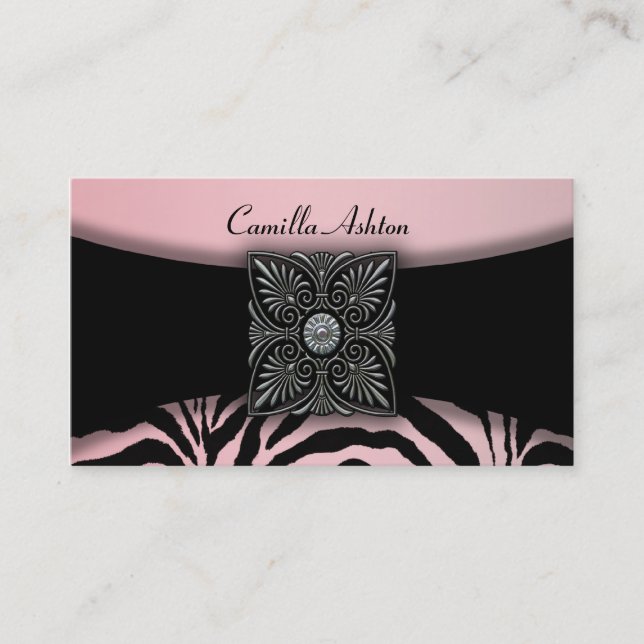 Pink Zebra Business Cards Visitenkarte (Vorderseite)