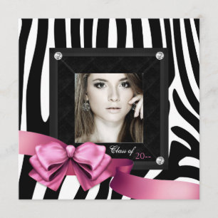 Pink Zebra Foto-Abschlussankündigungen Ankündigung