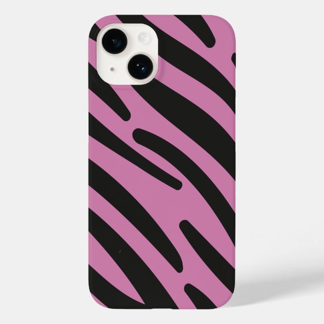 Pink Zebra gestreifter Case-Mate iPhone Hülle (Rückseite)
