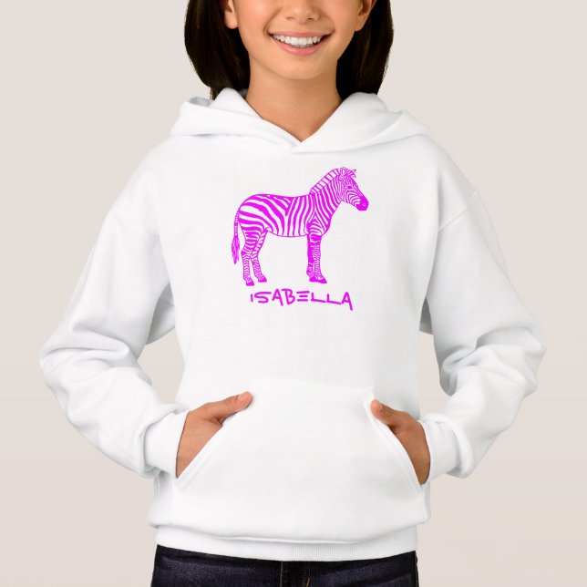 Pink Zebra Kids  Hoodie (Vorderseite)