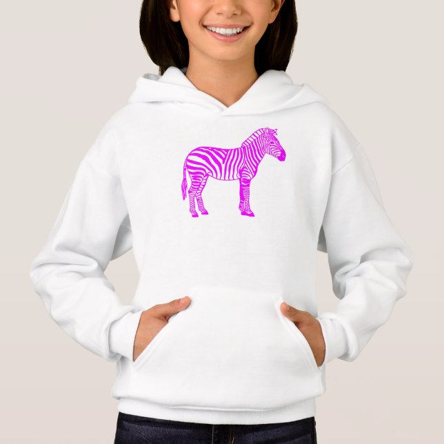 Pink Zebra Kids T-Shirt – Cute Striped Animal Tee  (Vorderseite)