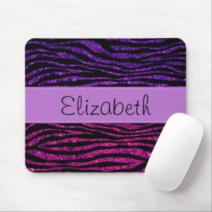 Pink Zebra, Lila Zebra, Glitzer Zebra, Ihr Name Mousepad