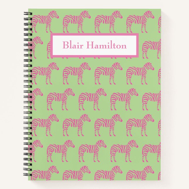 Pink Zebra Notizbuch (Vorderseite)