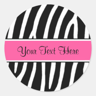 Pink Zebra Print Personalisiert Stickers
