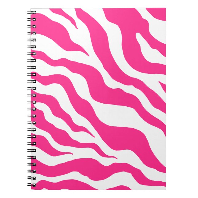 Pink Zebra Print School Notebook Journal Geschenk Notizblock (Vorderseite)