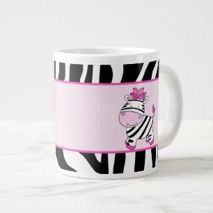 Pink Zebra Stripe 20oz Jumbo Tasse mit Zebra